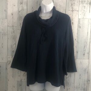 J.Jill Drawstring Cowl Neck High/Low Top Small